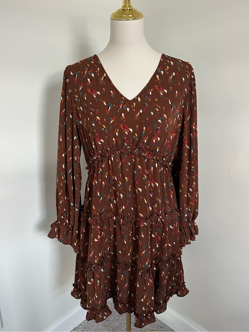 Jodifl Brown Paintstroke Dress